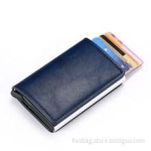 2022 Simple Vintage Aluminium Box Crazy Horse Card Wallet Custom fashion Credit Card Holder Men And Women Metal